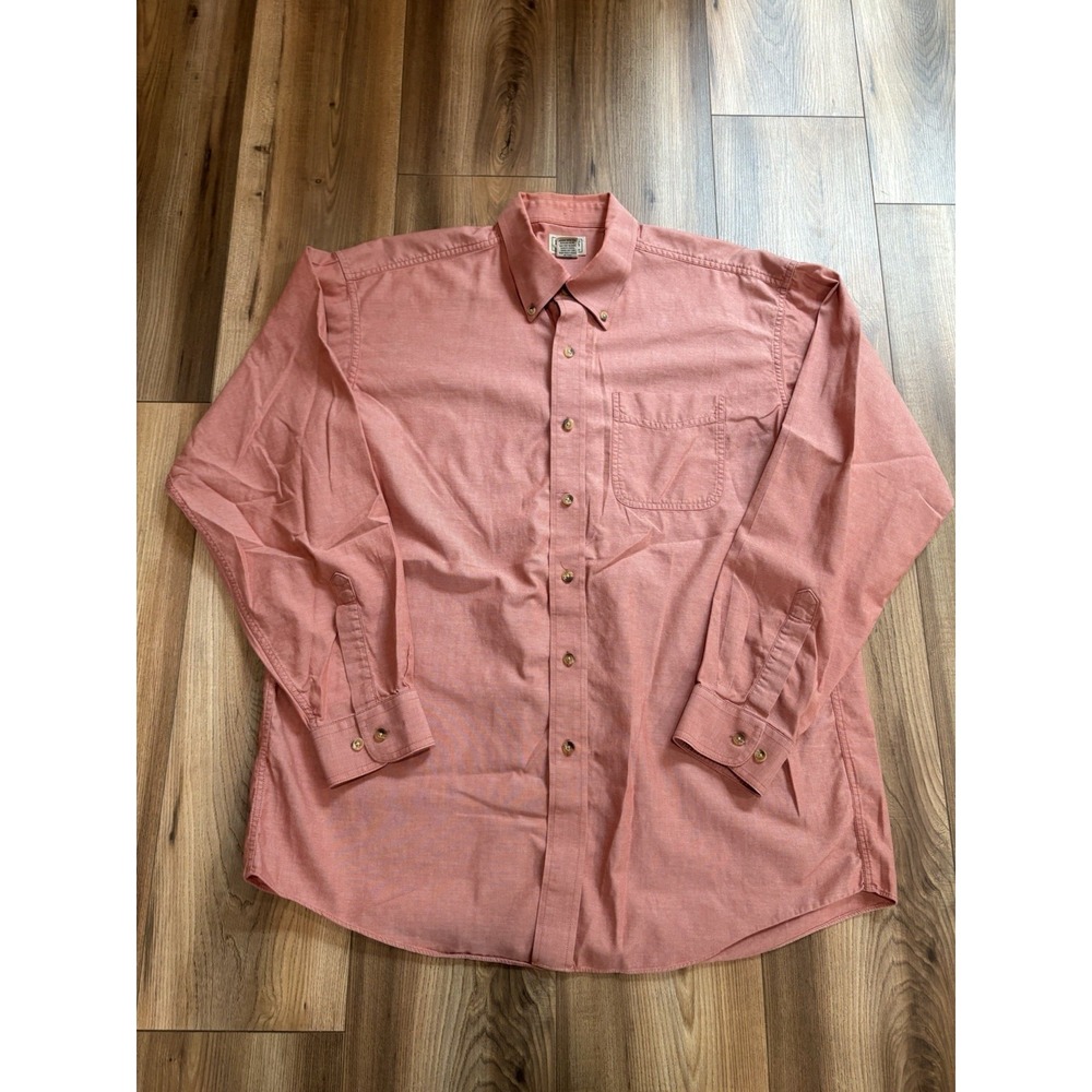 LL Bean Men's Sz‎ Large Heathered Red Casual Dress Shirt